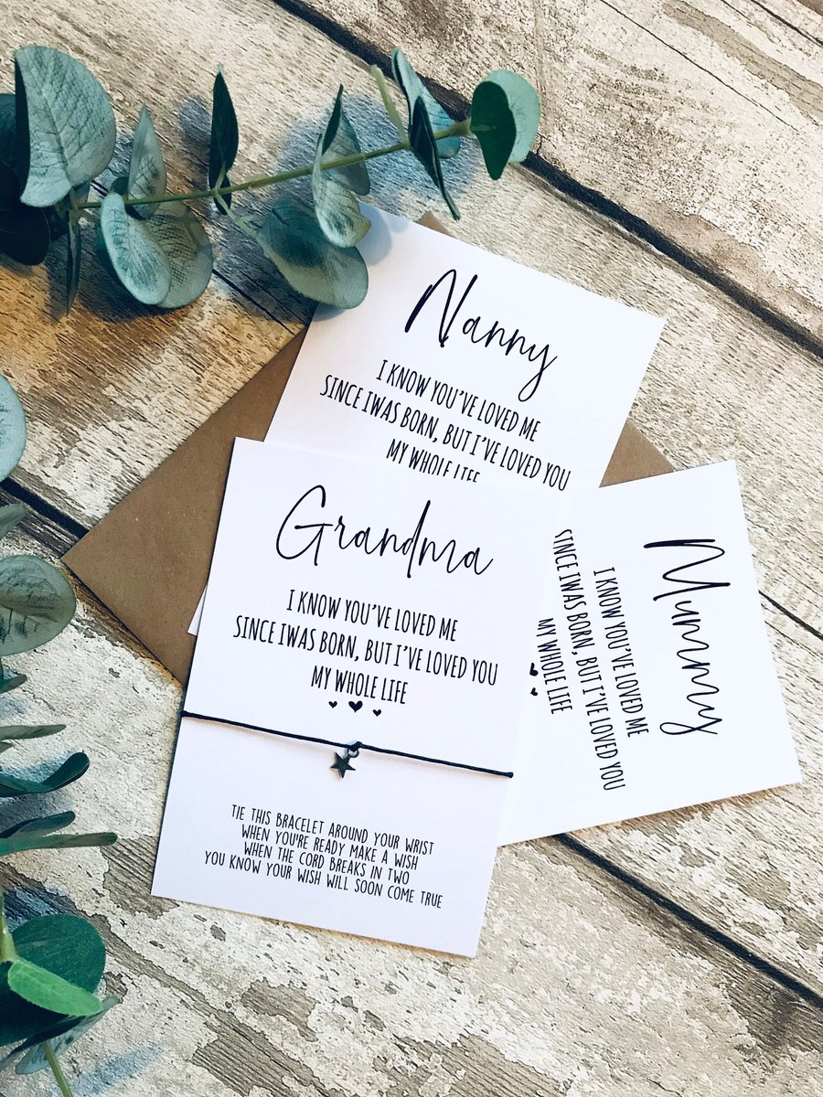 Wish bracelet for grandma, nanny gift, gift for mummy, make a wish, mothers day 