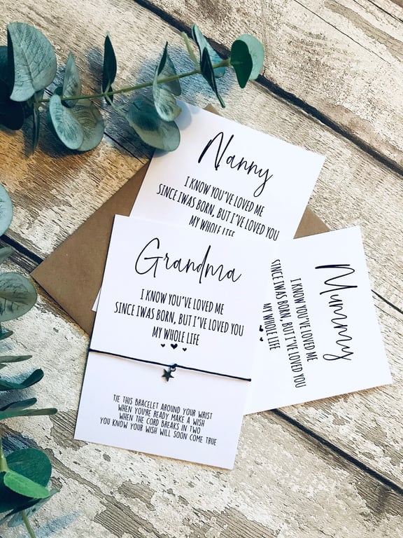 Wish bracelet for grandma, nanny gift, gift for mummy, make a wish, mothers day 