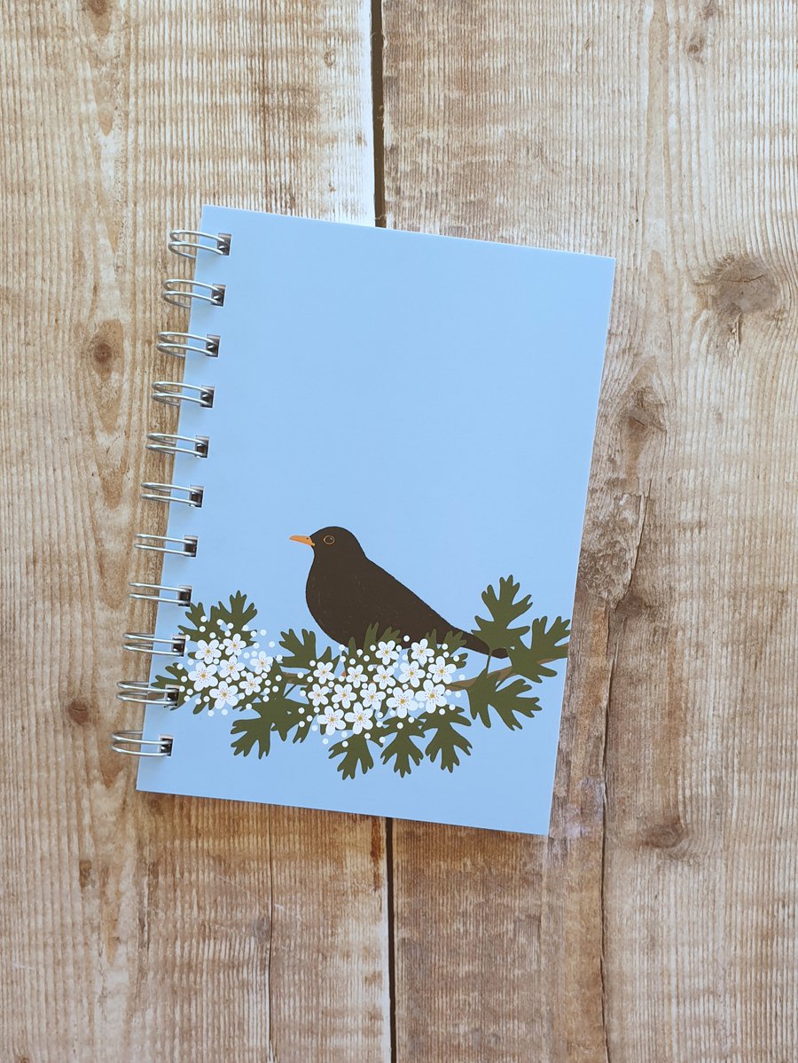 Blackbird and Blossom A6 Notebook