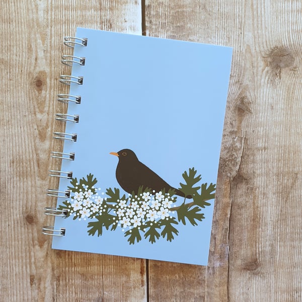 Blackbird and Blossom A6 Notebook