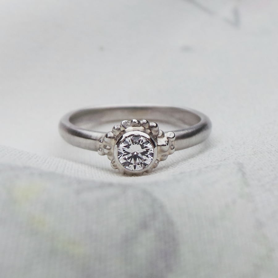 One of a Kind Sterling Silver Cubic Zirconia Ring