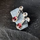 Recycled Sterling Silver and Gold earrings, Handmade Urban Design Jewellery