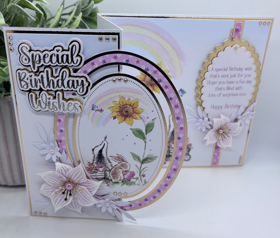 Girl's Z-fold Birthday Card