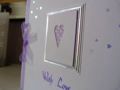 Lilac Heart Valentines Day Card