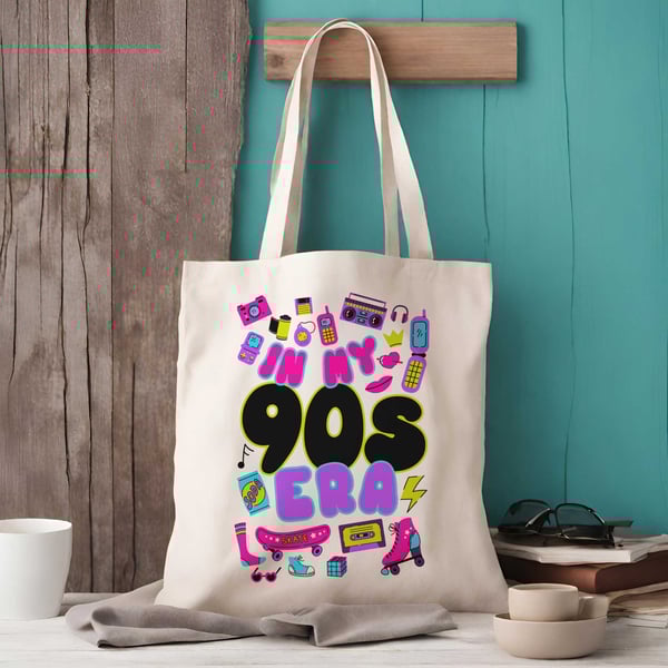 In My 90s Era Retro Style Tote Bag - 30th Gift 