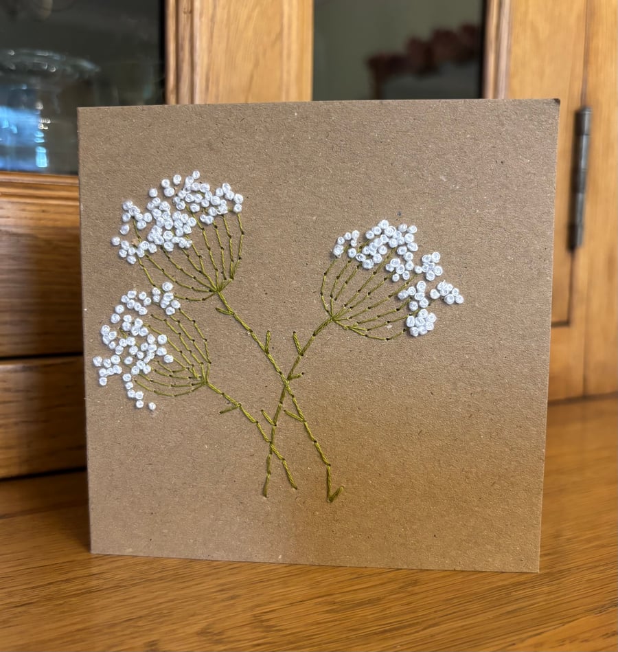 ‘Wishing’ embroidered card
