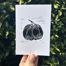 'Little Pumpkin' A5 Original Lino Print