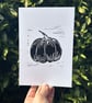 'Little Pumpkin' A5 Original Lino Print - Image 1