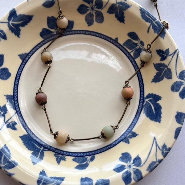 Natural stone necklace
