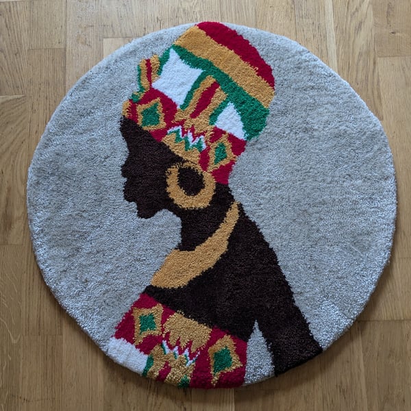 African Woman Silhouette Rug