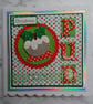 Handmade Christmas Card Christmas Pudding Go Dotty for Xmas Pud! - Image 2