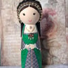 Anne Boleyn wooden peg doll