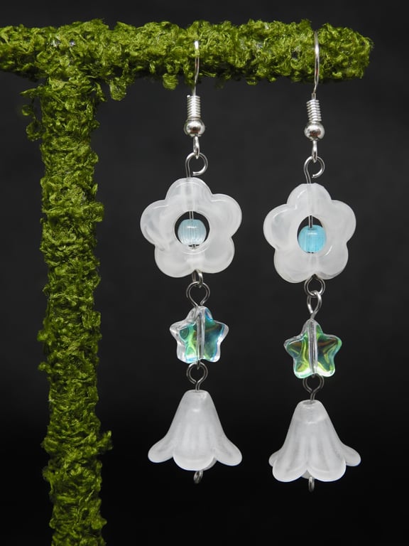 Cotton Clouds Bead Earrings