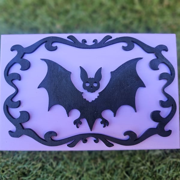 Ozzy Osbourne Tribute Inspired Homemade Headless Bat Wood Trinket Box