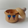 Triangle colour pop earrings in blue and orange enamel on copper 174