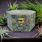 Handcrafted Decoupage Box with William Morris Design - Hexagon Shape