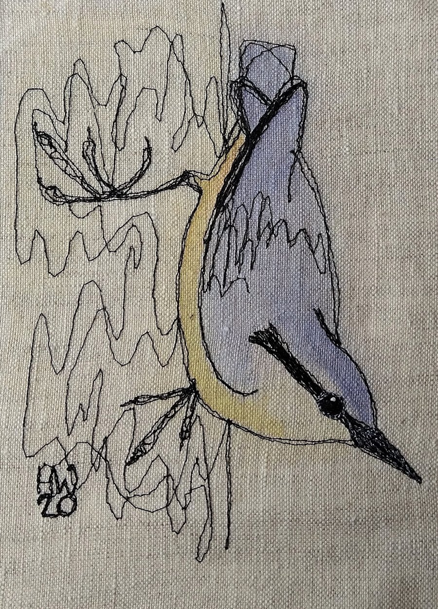 Nuthatch Embroidered Portrait