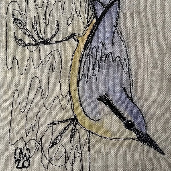 Nuthatch Embroidered Portrait