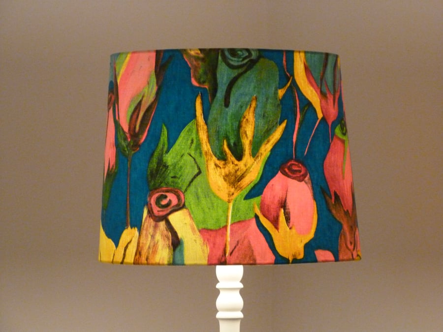 'Monte Rosso'   Moygashel Tapered drum lampshade for a standard lamp