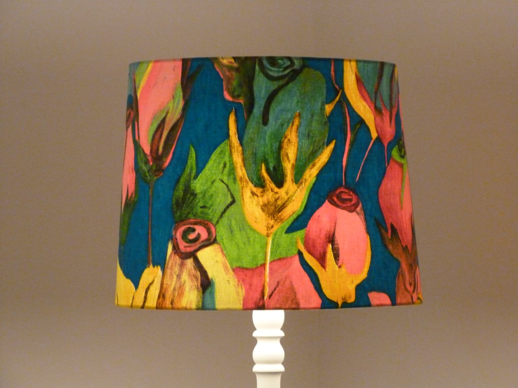 'Monte Rosso'   Moygashel Tapered drum lampshade for a standard lamp