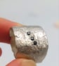 Handmade Sterling Silver Ring – Black Cubic Zirconia Ring - Size O - Image 2
