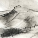 Mam Tor from Barker Bank - ORIGINAL Peak District Landscape painting