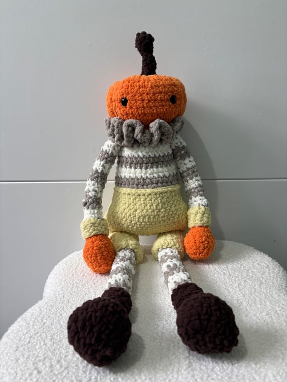 Crochet Pumpkin Jack O'Lantern Doll - 66cm 26" Tall