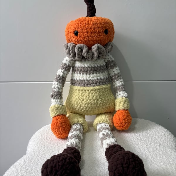 Crochet Pumpkin Jack O'Lantern Doll - 66cm 26" Tall