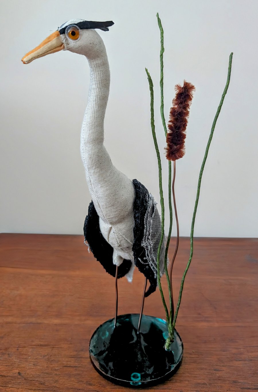 Heron bird soft sculpture ornament decoration 