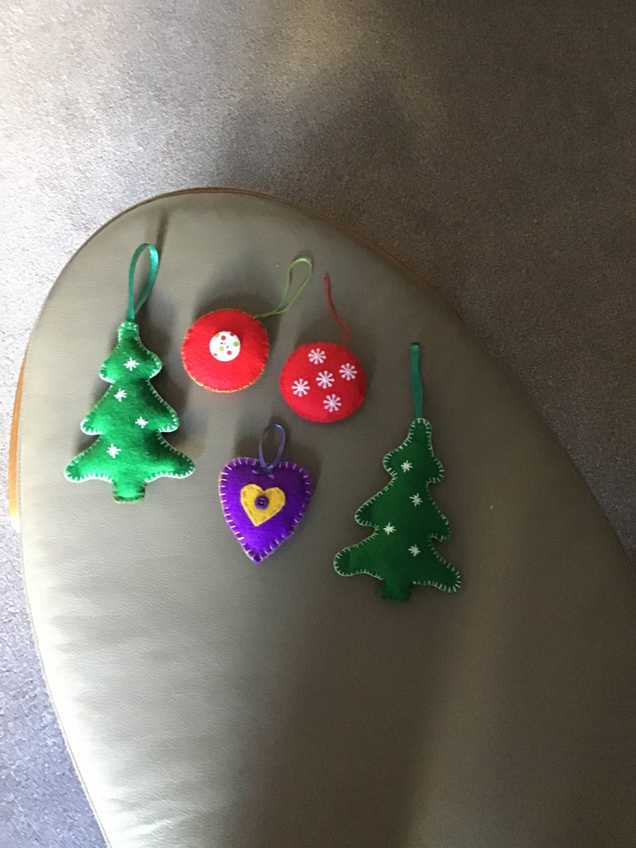 Felt Christmas decorations (set of 5)