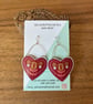 Folk heart recycled tin and silver earrings (large) - Image 5