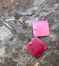 Red Square Long Dangle Earrings - Image 7