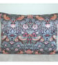 Cushion Cover William Morris Satin 16" x 12" Strawberry Thief Oblong Bolster