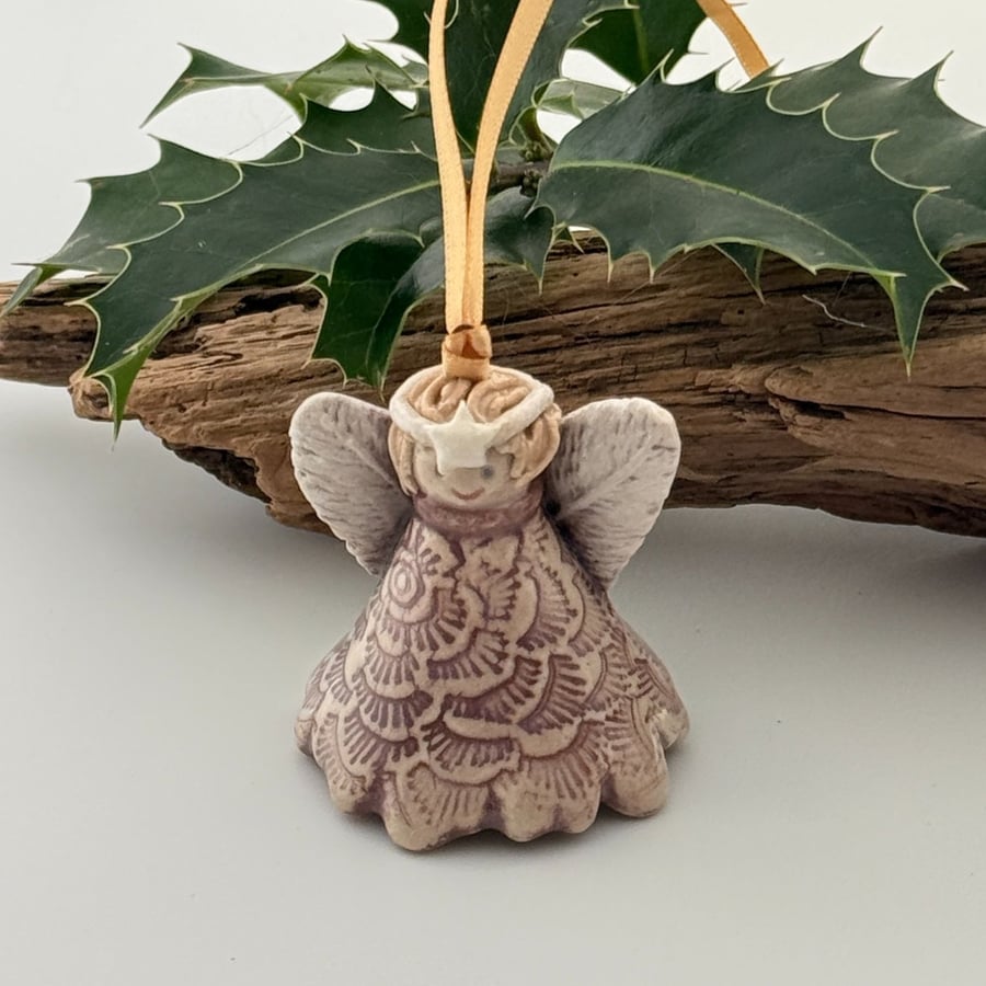 Small Ceramic Fairy Decoration - Purple