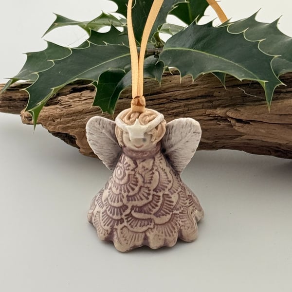 Small Ceramic Fairy Decoration - Purple
