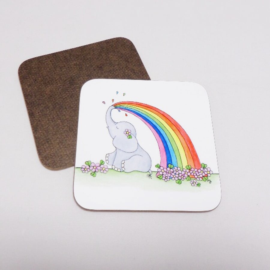 Rainbow Ellie Coaster - Mug Coaster
