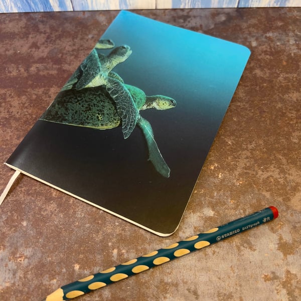 Notebook, Marine themed, A5 (ish), made from up-cycled and recycled materials.