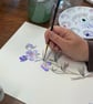 Water Colour Painted Blue Geranium Print Greeting Card - Image 3