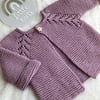 Hand knitted ‘Fearne’ Baby Girl’s Cardigan (3-6 months)