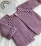 Hand knitted ‘Fearne’ Baby Girl’s Cardigan (3-6 months)