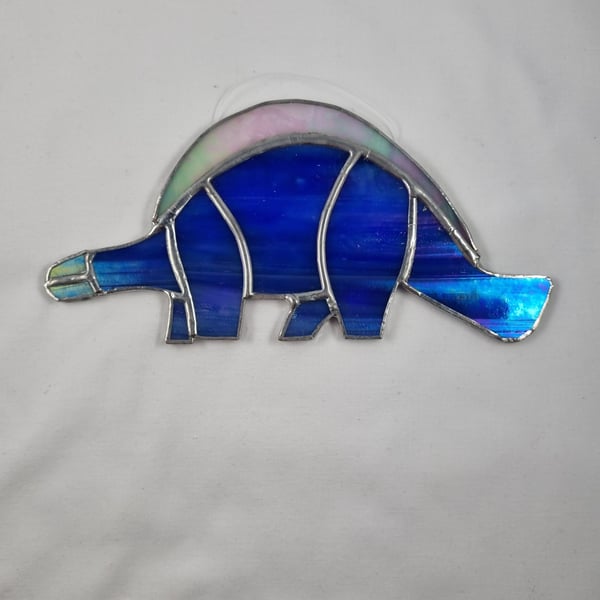 509 Stained Glass Stegosaurus - handmade hanging decoration.