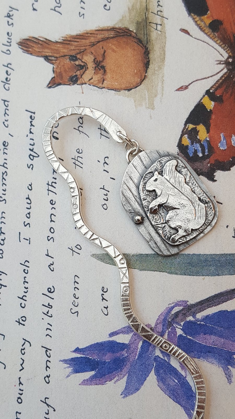 Sterling Silver Squirrel Bookmark