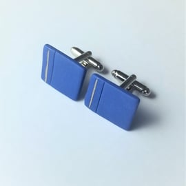 Cufflinks CHOOSE Colour, Father's Day Silver, Blue, Turquoise, Oblong Ceramic 