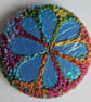 Buttons 1 inch button Hand Dyed Silks and Cottons Free Machine Embroidery Button