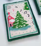 Christmas Brooch - Nostalgic Winter Scene pin brooch in fabric and felt - Image 3