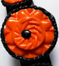 Orange & Black Halloween Polymer Clay Hair Barrette - Image 2