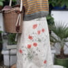 Long length allotment skirt with poppys