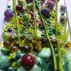 Ladybird and flowers glass hanger 