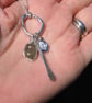 Sterling Silver Sea Glass Cluster Pendant Necklace, Recycled Materials - Image 3