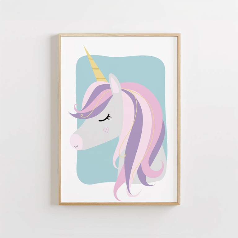 Magical Unicorn Print – Nursery Wall Art for Girls Bedroom Decor